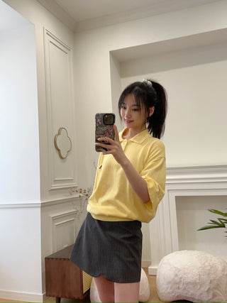 COPERNI KNOTTED SHORT SLEEVED POLO JUMPER