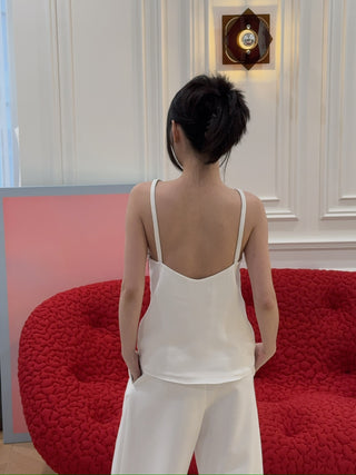 16ARLINGTON - Ivia Top in Crepe in White