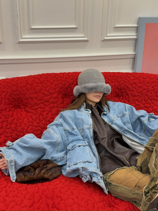 HED MAYNER - BELTED DENIM JACKET