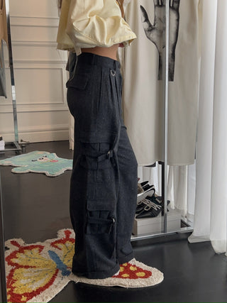 LESUGIATELIER TURN-UP CARGO TROUSERS