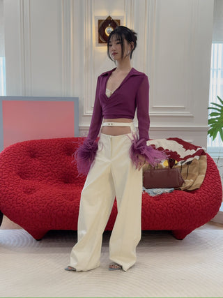 GIUSEPPE DI MORABITO SHIRT WITH FEATHERS