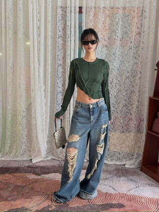 SAMI MIRO VINTAGE ASYMMETRIC LONG SLEEVE TEE