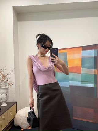 MAGDA BUTRYM Draped jersey bodysuit in pink