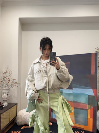 BLUMARINE DENIM BOMBER JACKET