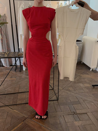 BEVZA LONG DRESS WITH SIDE CUTS