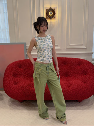 HOUSE OF SUNNY - HYDRANGEA DOUBLE LAYER MESH TOP