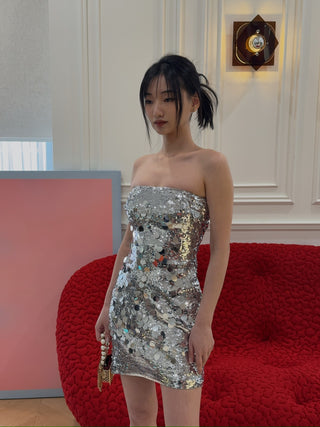 GUIZIO PAILLETTE TUBE DRESS