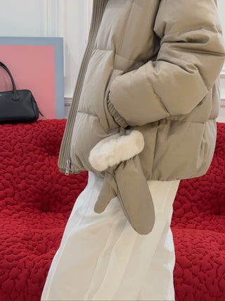 YVES SALOMON - DOWN JACKET MADE WITH LORO PIANA FLANNEL