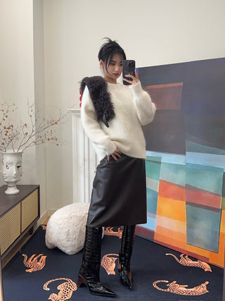 16ARLINGTON - SEPHIA KNIT JUMPER / ALPACA KNIT BIANCO