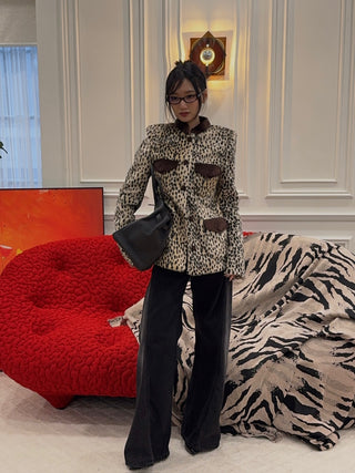 CARELLI - Carol Leopard Jacket in Beige Leopard Print
