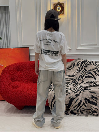 MM6 Maison Margiela- Wide-Leg Denim Jeans in Light Blue