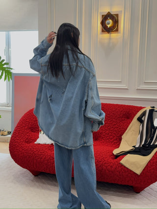 HED MAYNER - DESTROYED DENIM SHIRT