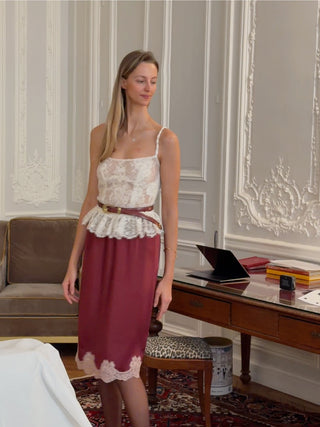 RXQUETTE - Garnet Midi Skirt in Raspberry