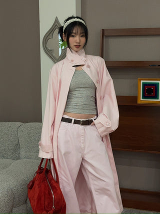 MAGDA BUTRYM - Loose-Leg Denim Pants in Pink