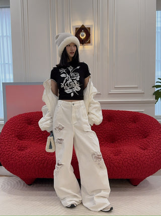 BLUMARINE - BULL BOYFRIEND in WHITE PEARL