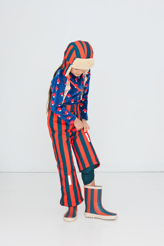 TINY COTTON - Red Stripes Snow Pant in Summer Red
