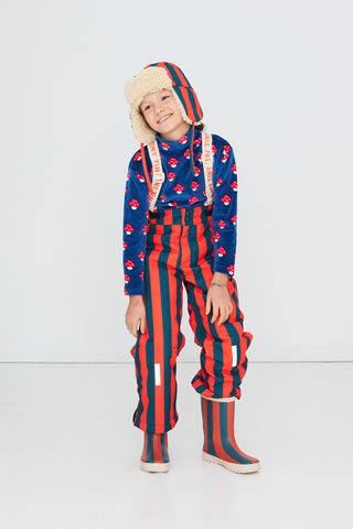 TINY COTTON - Red Stripes Chapka in Summer Red