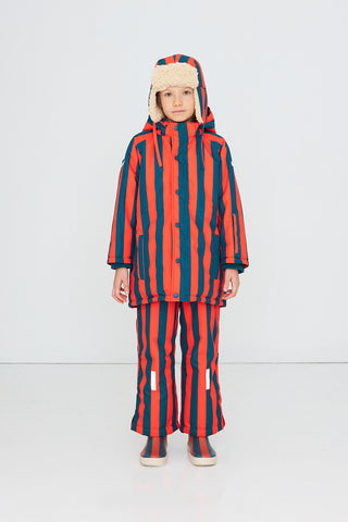 TINY COTTON - Red Stripes Chapka in Summer Red