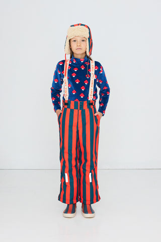 TINY COTTON - Red Stripes Chapka in Summer Red