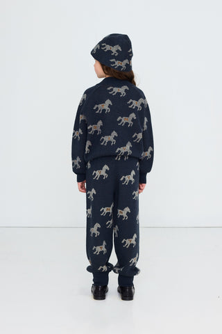 TINY COTTON - Horses Pant in Ink Blue
