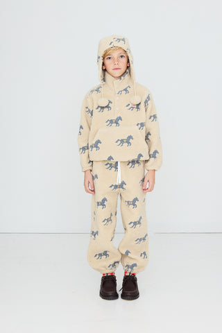 TINY COTTON - Horses Sherpa Sweatpant in Vanilla