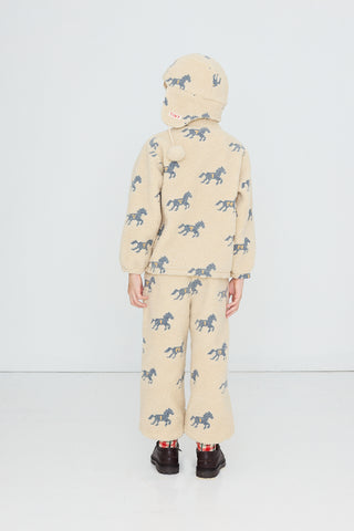 TINY COTTON - Horses Sherpa Sweatpant in Vanilla