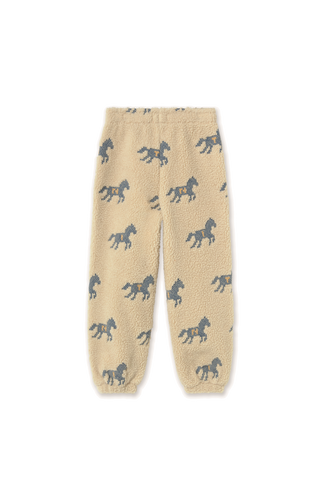 TINY COTTON - Horses Sherpa Sweatpant in Vanilla