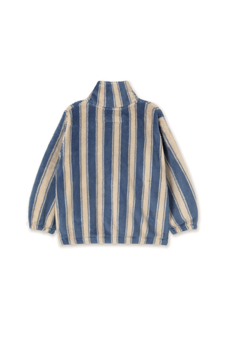 TINY COTTON - Blue Retro Stripes Polar Jacket in Petrol Blue