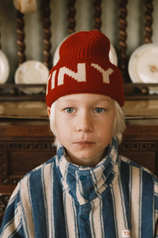 TINY COTTON - Blue Retro Stripes Polar Jacket in Petrol Blue