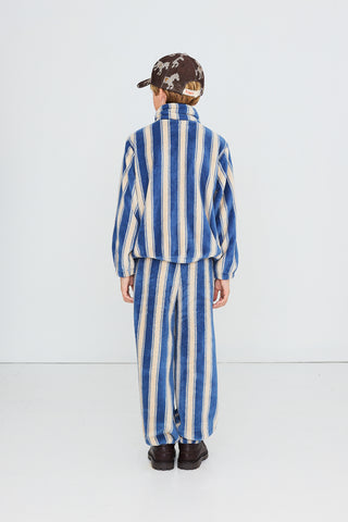 TINY COTTON - Blue Retro Stripes Polar Sweatpant in Petrol Blue