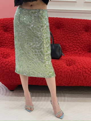 16ARLINGTON - Elice Midi Skirt in Lace Sequin