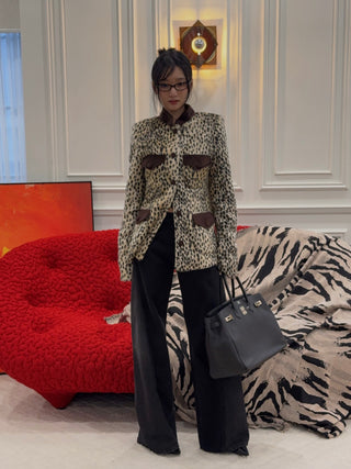CARELLI - Carol Leopard Jacket in Beige Leopard Print