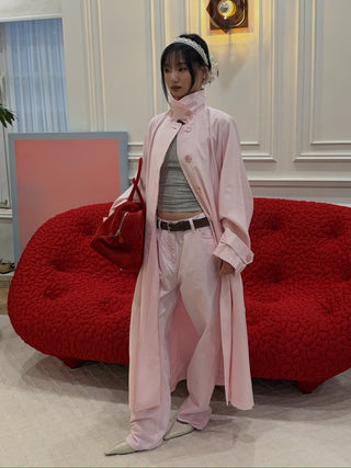 MAGDA BUTRYM - Loose-Leg Denim Pants in Pink