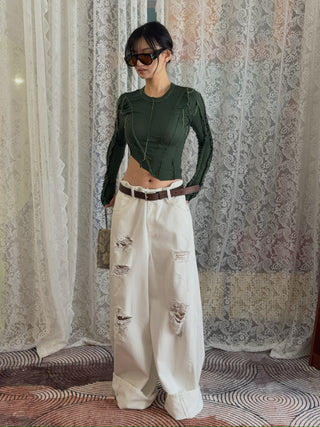 SAMI MIRO VINTAGE ASYMMETRIC LONG SLEEVE TEE