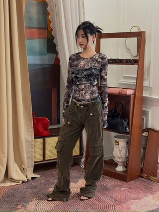 BLUMARINE - VELVET PANTS / DARK OLIVE