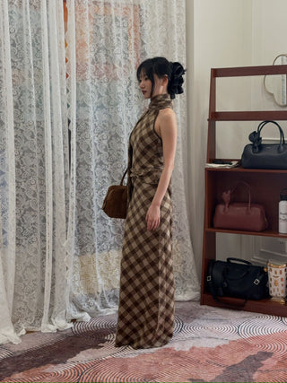 AYA MUSE - Kae Top in Plaid Brown