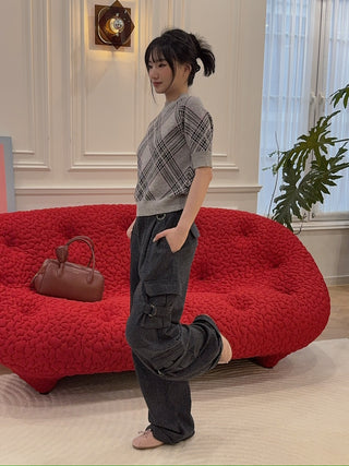 LESUGIATELIER TURN-UP CARGO TROUSERS