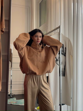 HED MAYNER HI NECK CROPPED SWEATSHIRT