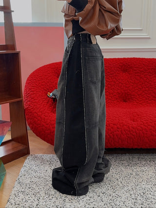 MM6 Maison Margiela BLACK WIDE LEGS 5 POCKET JEANS