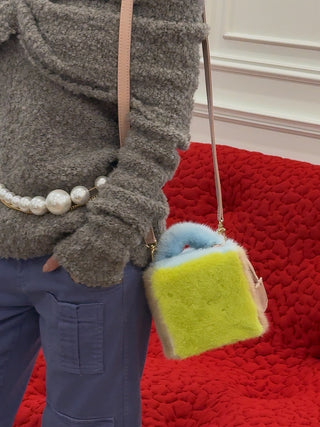 NATASHA ZINKO MINK CROSSBODY BOX BAG