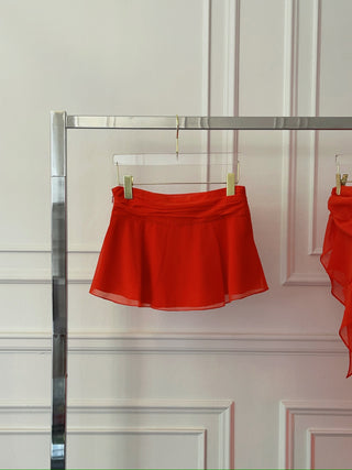 GUIZIO SILK SLIT MINI SKIRT