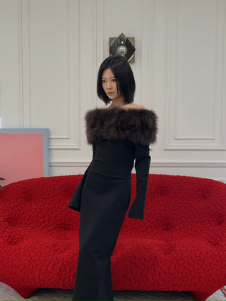 16ARLINGTON - CANTER MIDI DRESS / MERO/NOCCIOLA