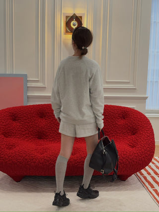SPORTY & RICH - SR Runner Soft Crewneck in Gray