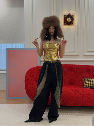 CULTNAKED KILLA BANDEAU IN GOLD CROC