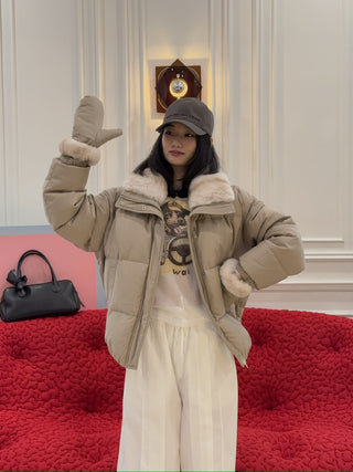 YVES SALOMON - DOWN JACKET MADE WITH LORO PIANA FLANNEL
