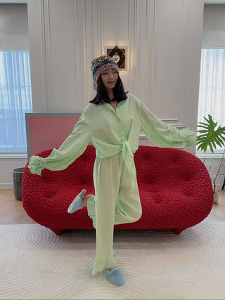 SLEEPER - RUMBA LINEN LOUNGE SULT IN MINT / MINT