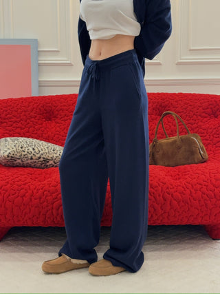 SIMONETTA - CORDOBA - KNITTED CASHMERE PANTS / NAVY