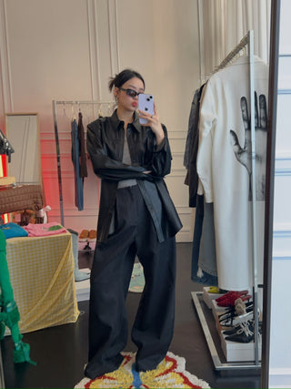 THE ANDAMANE - NASHVILLE - OVERSIZED WESTERN SHIRT / BLACK