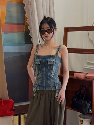 BLUMARINE DENIM TOP