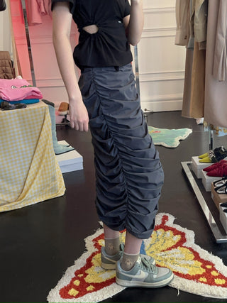YOUSER - DENIM COMBINED SHIRRING SKIRT